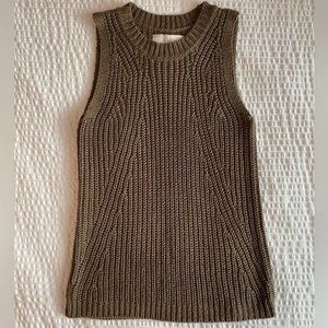 LOFT Sweater / Knitted Tank Top - Olive